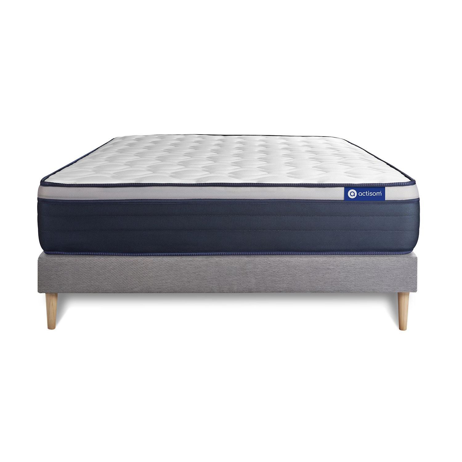Pack colchón Actilatex max 140x210cm + Somier, Látex y espuma viscoelástica, 7 zonas de confort
