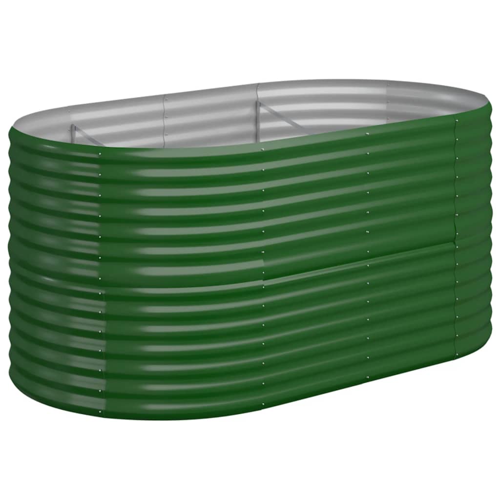 vidaXL Jardinera arriate acero recubrimiento polvo 152x80x68 cm Color Verde,  Gris,  Marrón y mas