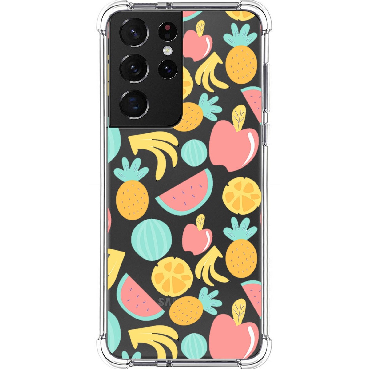 Tumundosmartphone Funda Silicona Antigolpes para Samsung Galaxy S21 Ultra 5G diseño Frutas 02 Dibujos