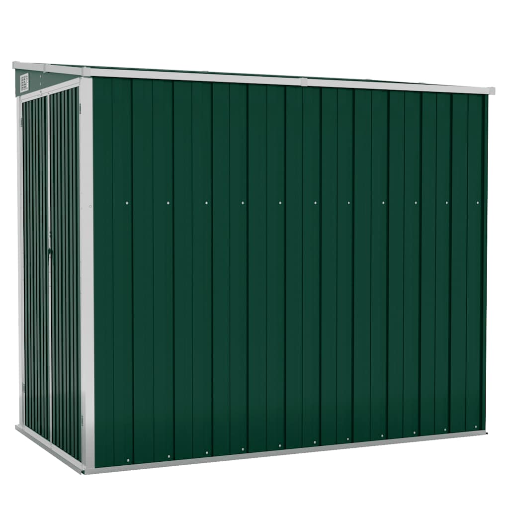vidaXL Cobertizo de jardín pared acero galvanizado verde 118x194x178cm