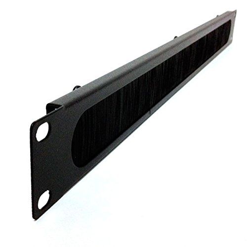 CABLEPELADO Panel pasacables armario rack 19 de 1U | Panel cepillo Cables Rack | Evita polvo | para gestión de cables | Ancho: 490 mm x Altura: 45 mm | No Incluye Tornillos | Metal | Negro