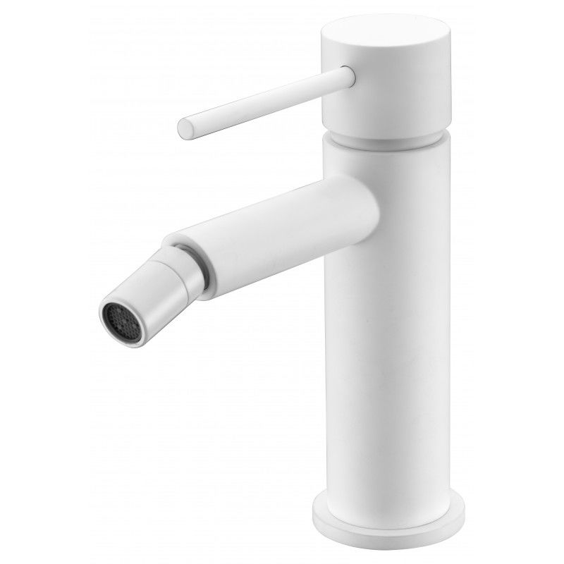 Imex Milos BDYS045-2BL grifo monomando de bidé fabricado en latón con acabado blanco mate