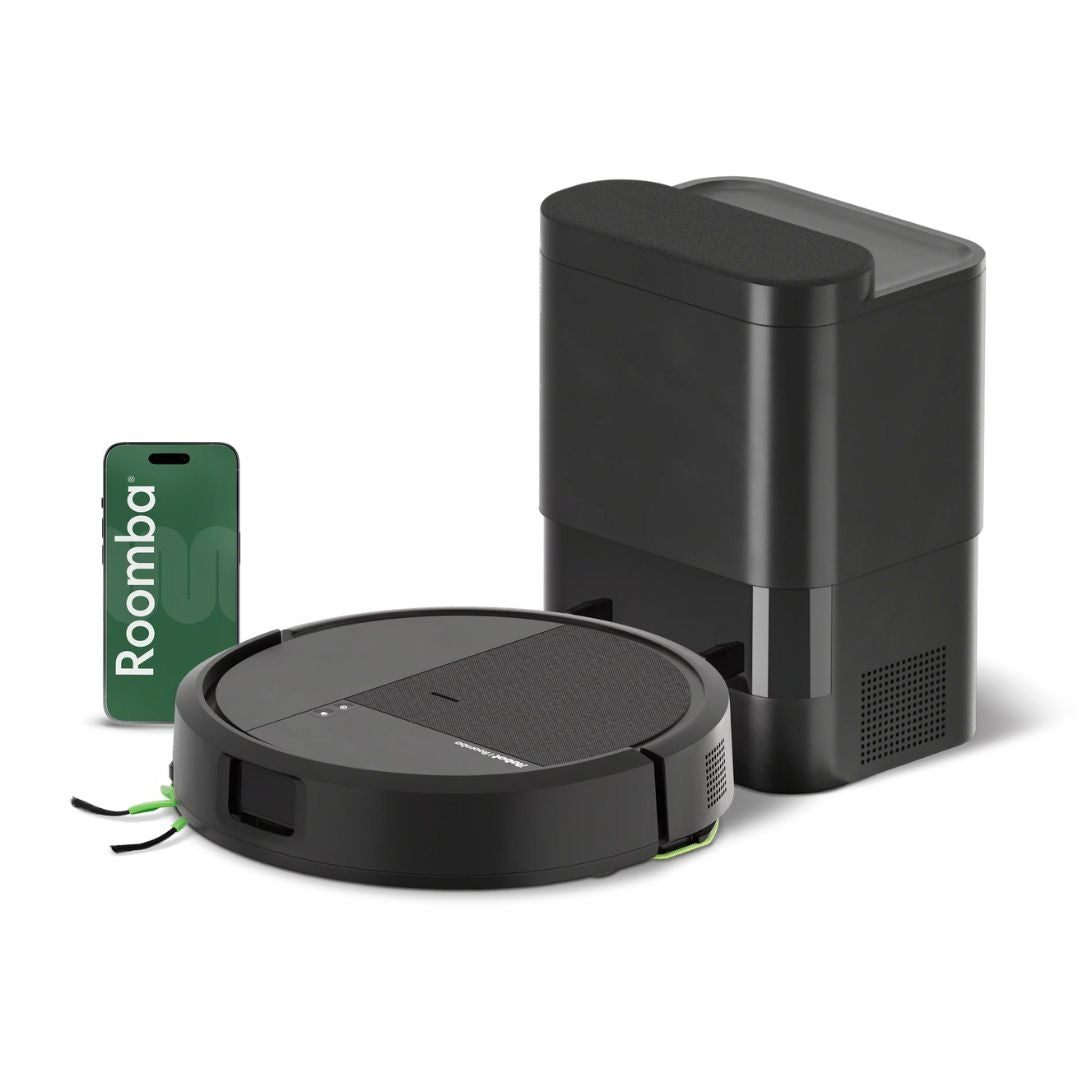 Robot aspirador y friegasuelos Roomba® 115 Combo + Base AutoEmpty? con 90 días de autovaciado y 15.000 Pascales, Negro