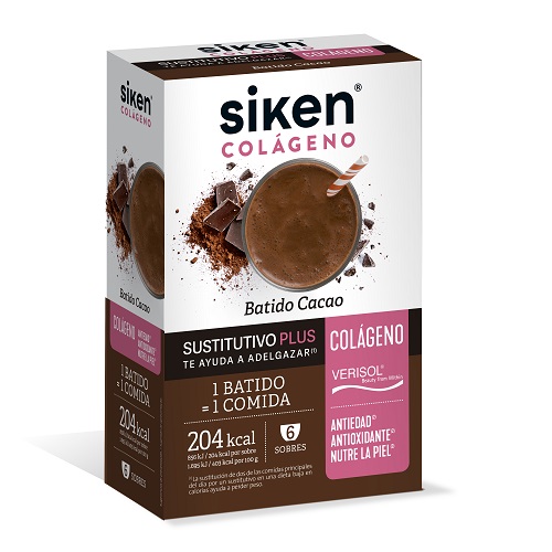 Siken Sustitutivo Colágeno Batido Cacao 6 Sobres