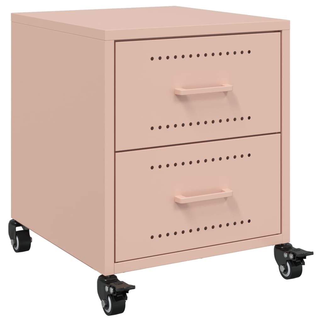 Vidaxl Mesita de Noche Acero 36x39x43,5 Cm Rosa
