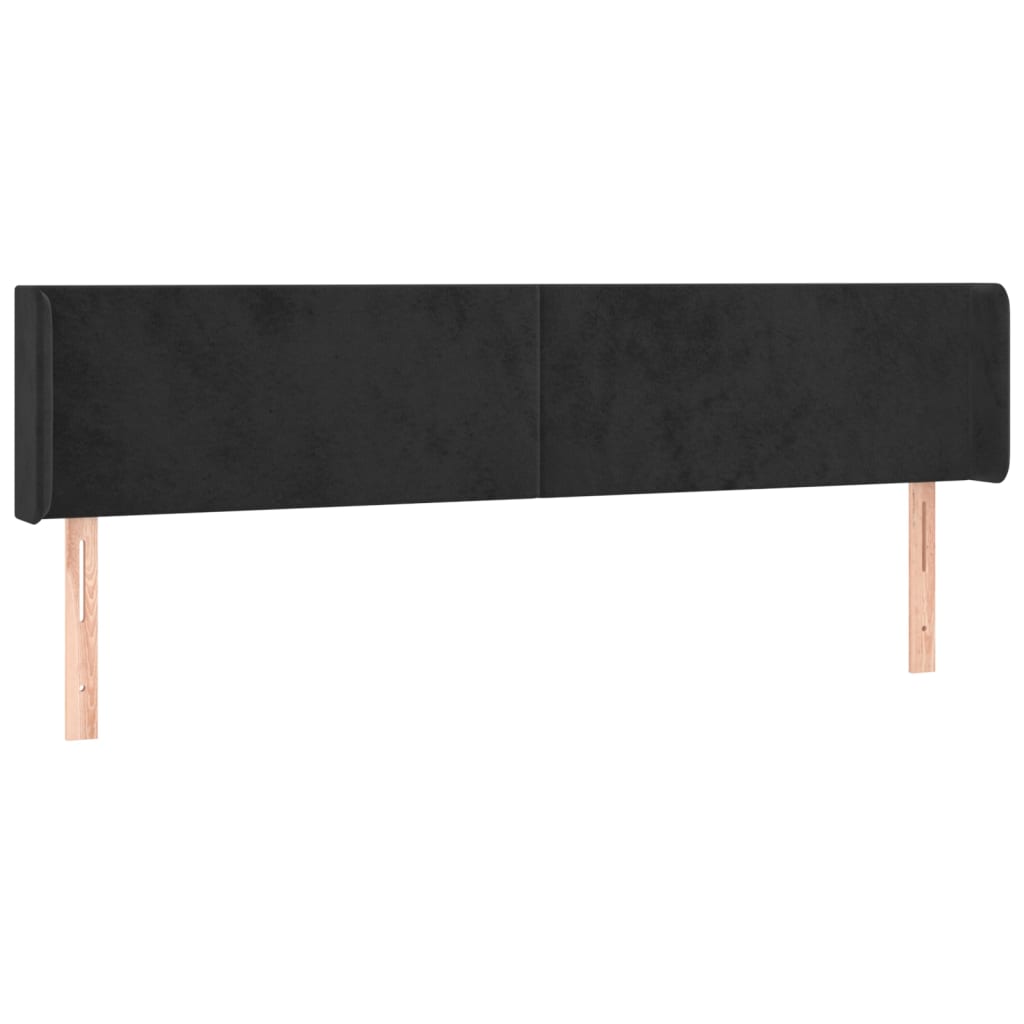 vidaXL Cabecero con LED de terciopelo negro 203x16x78/88 cm