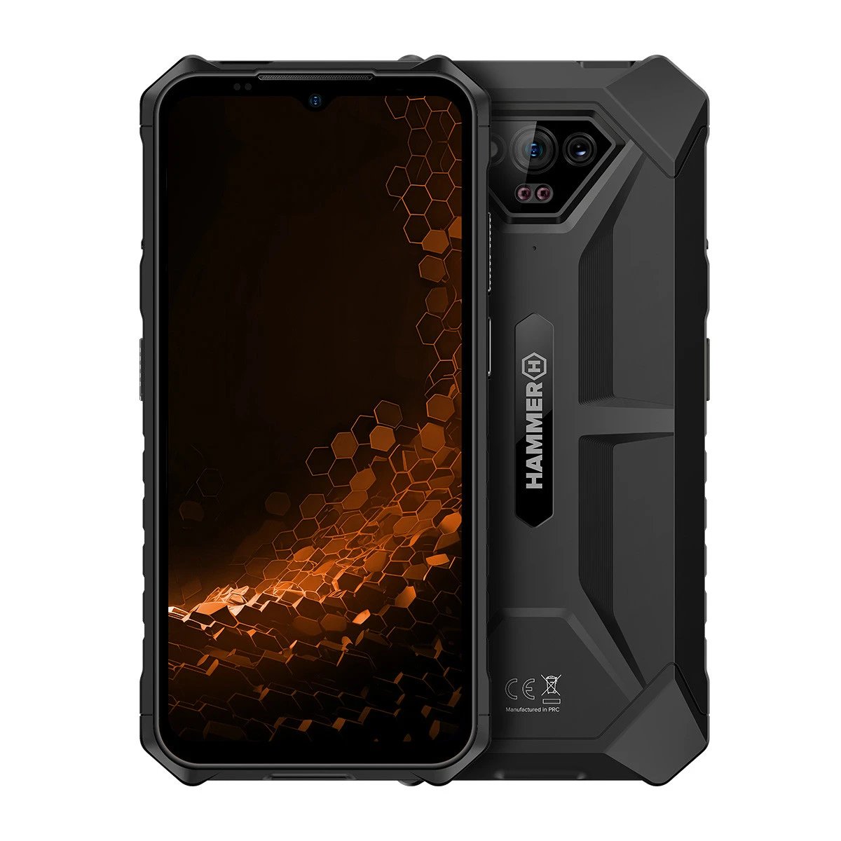 HAMMER - Smartphone Iron V TEL000912 resistente IP68/IP69K y MIL-STD-810H con pantalla HD+ de 16,5 cm (6,5''), 12 GB RAM y 64 GB almacenamiento, Negro