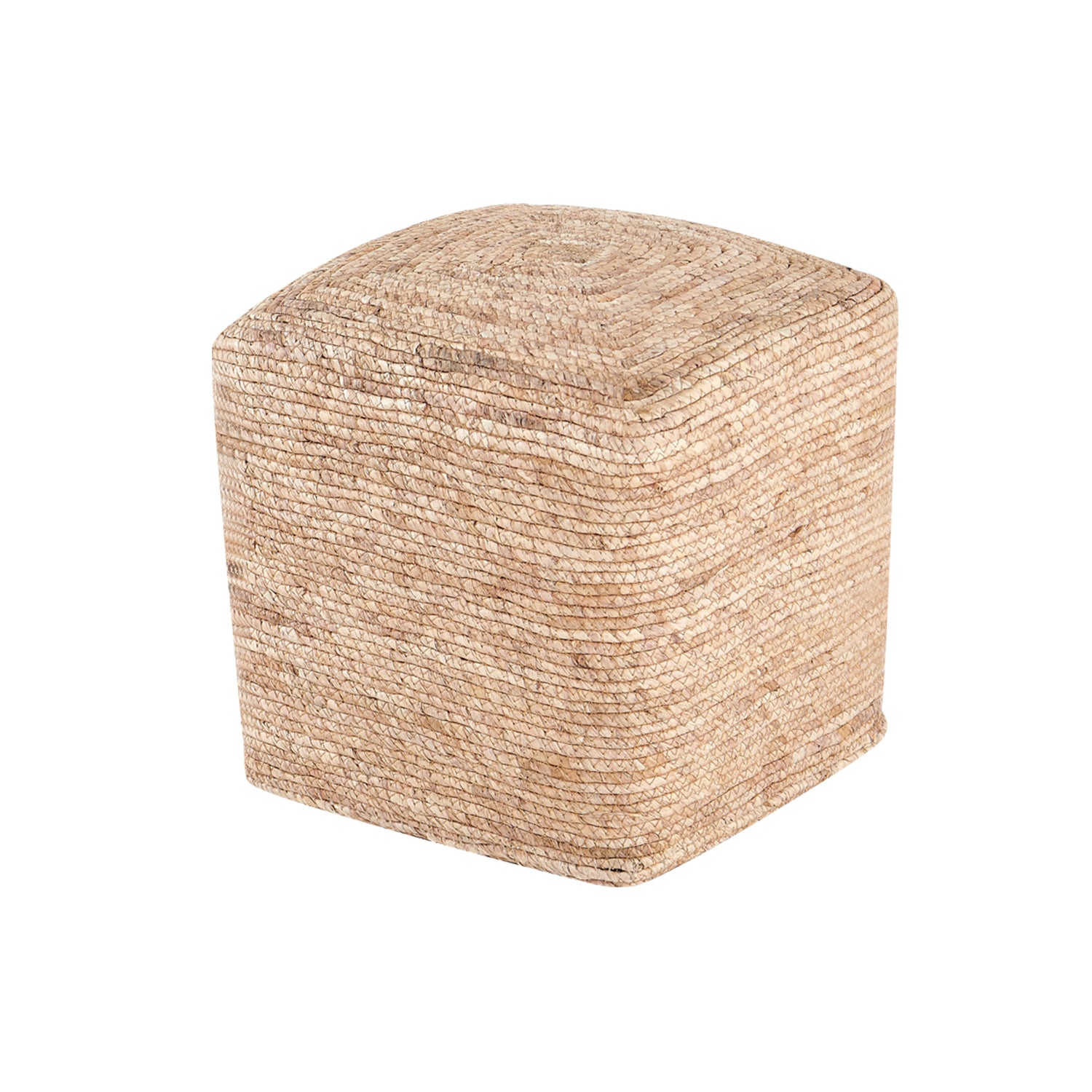 Puff en rattan suzzette natural y beige para hogar moderno mueble de almacenaje  - Homekit
