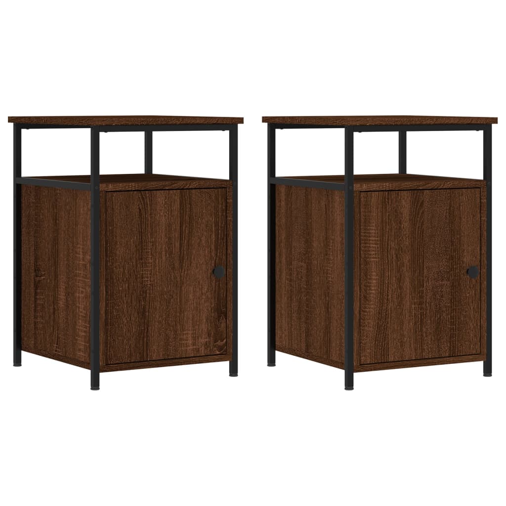 vidaXL Mesitas de noche 2 uds contrachapada roble marrón 40x42x60 cm