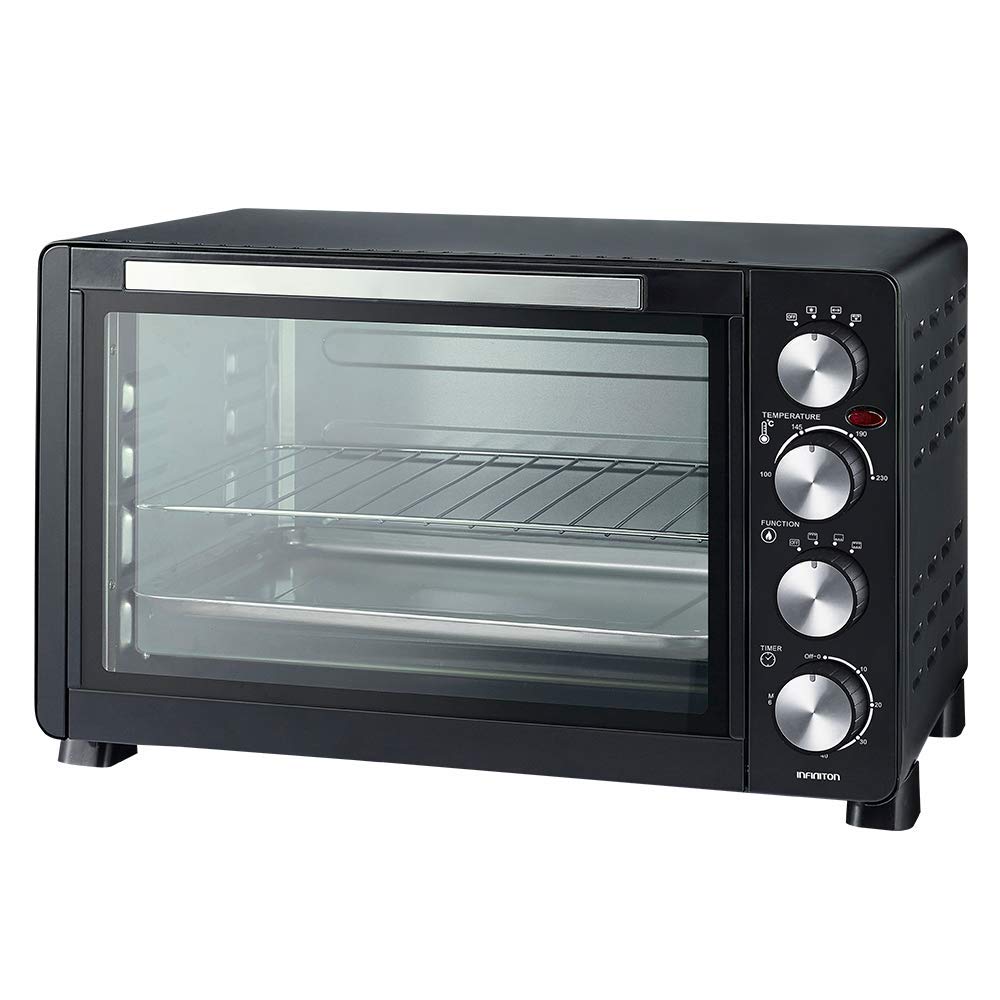 Infiniton HSM25N60 - Mini horno Sobremesa Convección 60L 2500W, Temporizador y Luz Interior