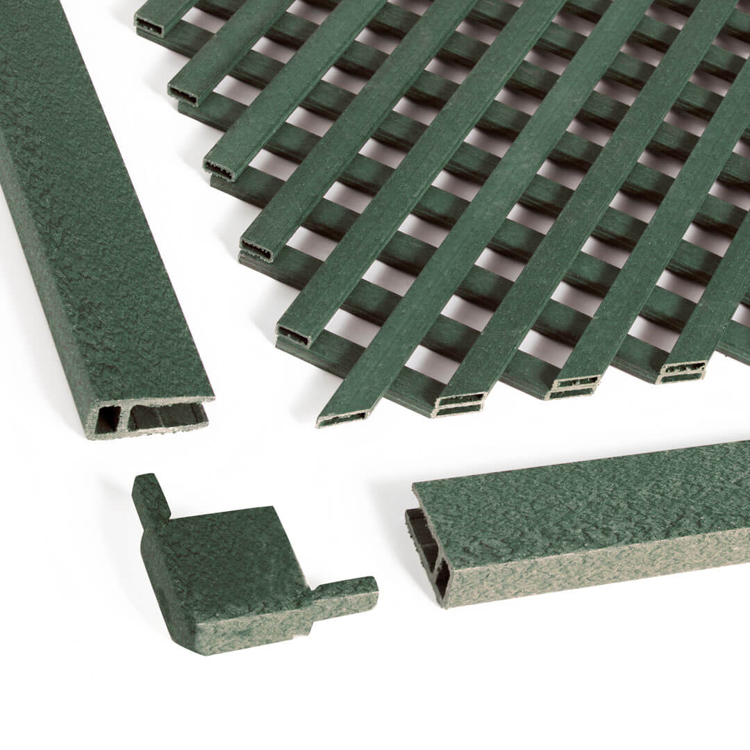 Pack instalación Celosía LOP + 3 Perfiles + kit escuadras VERDE