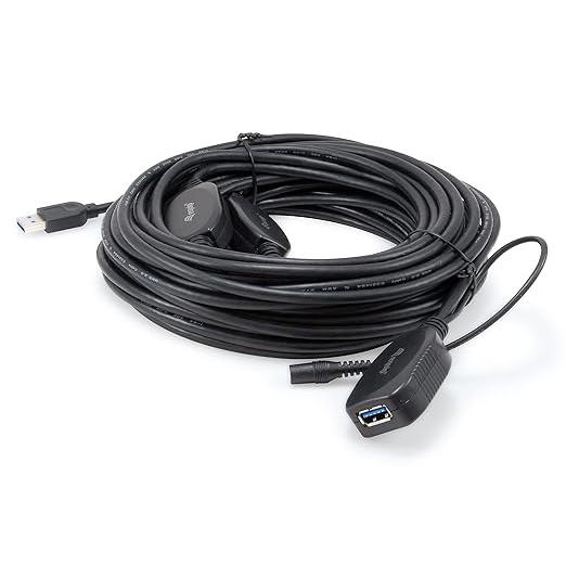 Equip - Cable USB 133348 de 15 m, compatible con USB 3.2 Gen 1 (5 Gbps), color negro, para conexión de cámaras, impresoras y computadoras