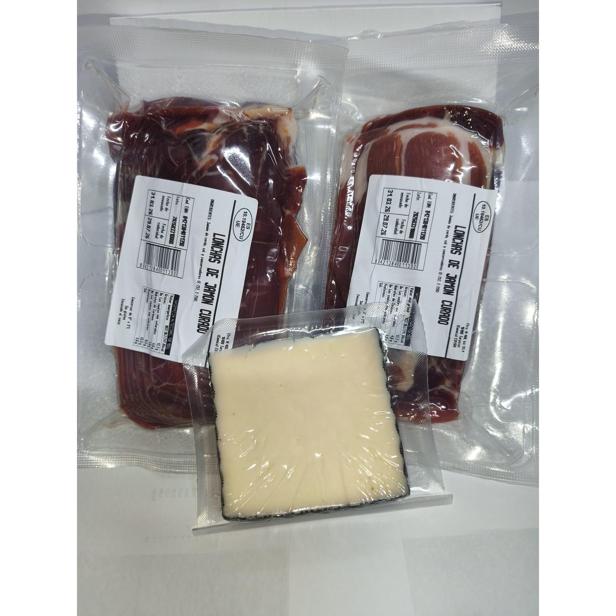 LONCHAS DE JAMON CURADO GRAN RESERVA ESPUÑA 1K + QUESO DE REGALO