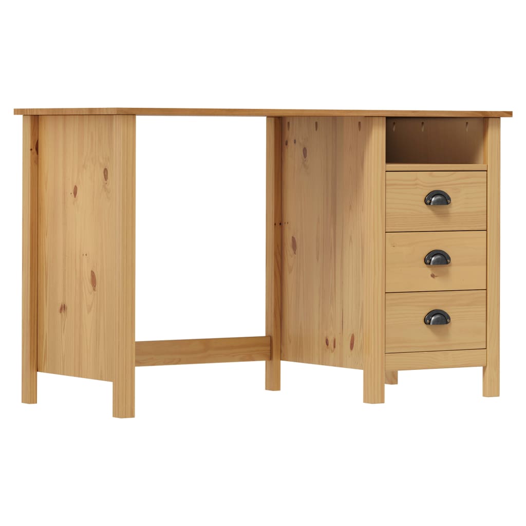 vidaXL Escritorio Hill con 3 cajones madera de pino 120x50x74 cm