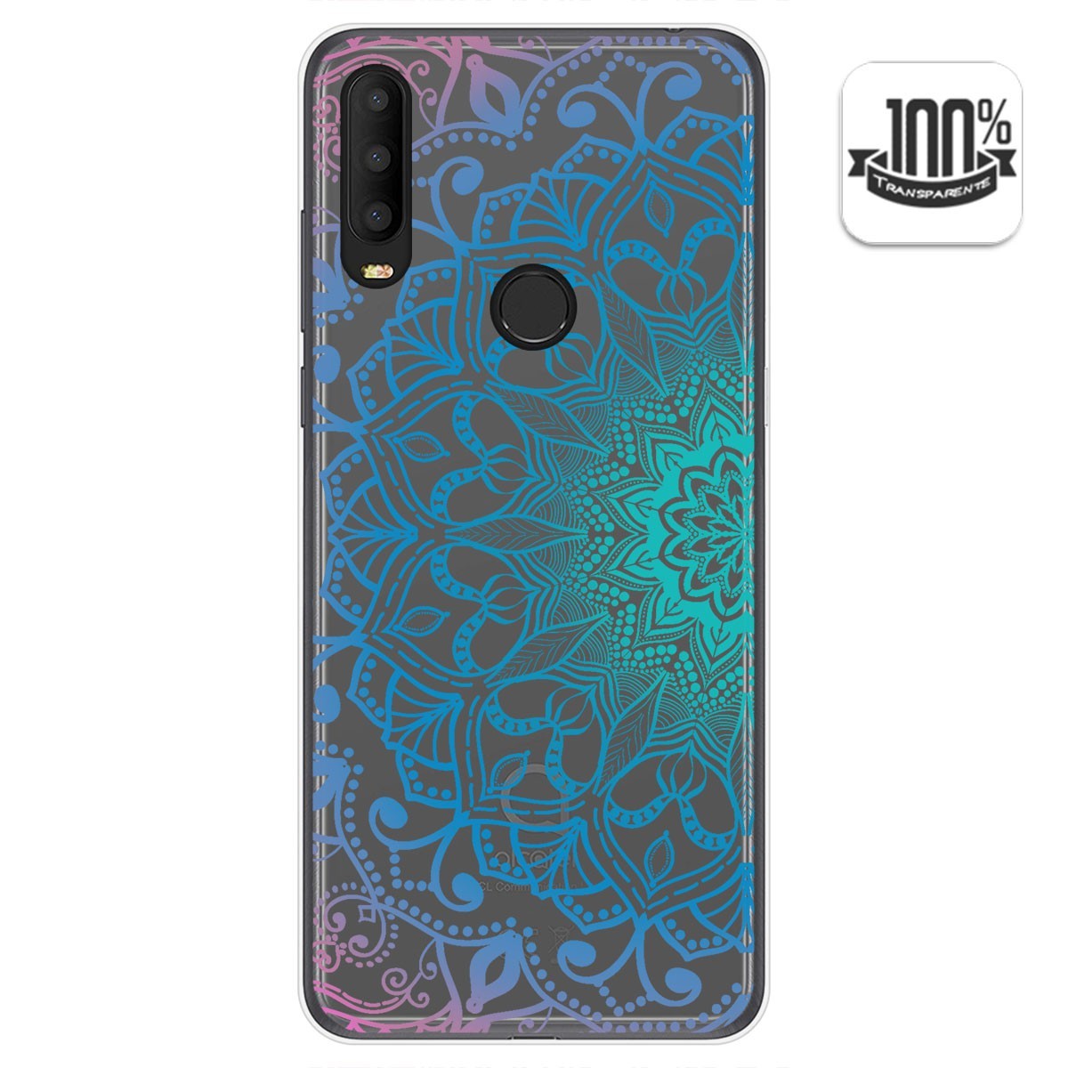 Tumundosmartphone Funda Gel Transparente para Alcatel 3X 2020 diseño Mandala Dibujos