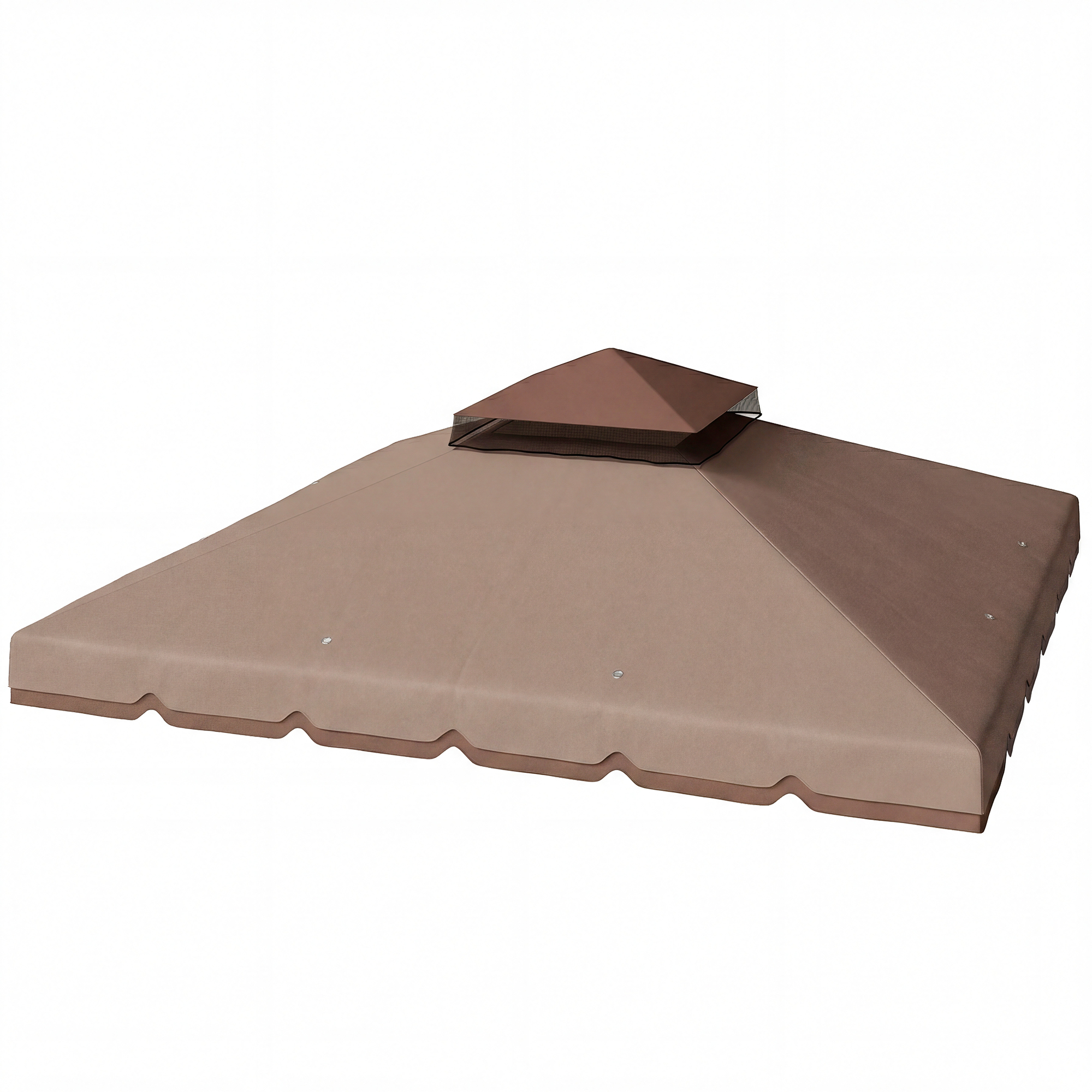 Outsunny Techo de Repuesto para Cenador, 3x3 m, Cubierta de Repuesto con Techo Doble, 8 Orificios de Drenaje y Protección UPF 30+, SOLO Toldo de Recambio para Pabellón Gazebo