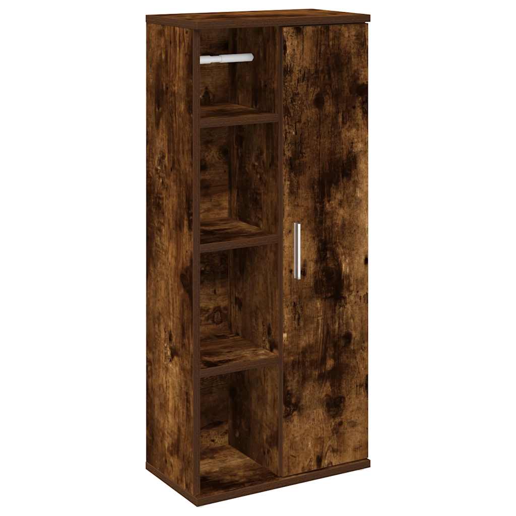 vidaXL Mueble de baño con portarrollos roble ahumado 39x22x90 cm