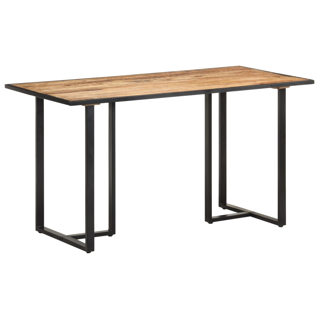 vidaXL Mesa de comedor madera de mango rugosa en dimensiones 160 x 80 x 76 cm/140 x 70 x 76 cm/120 x 60 x 76 cm | estructura resistente ideal para salón dormitorio o estudio