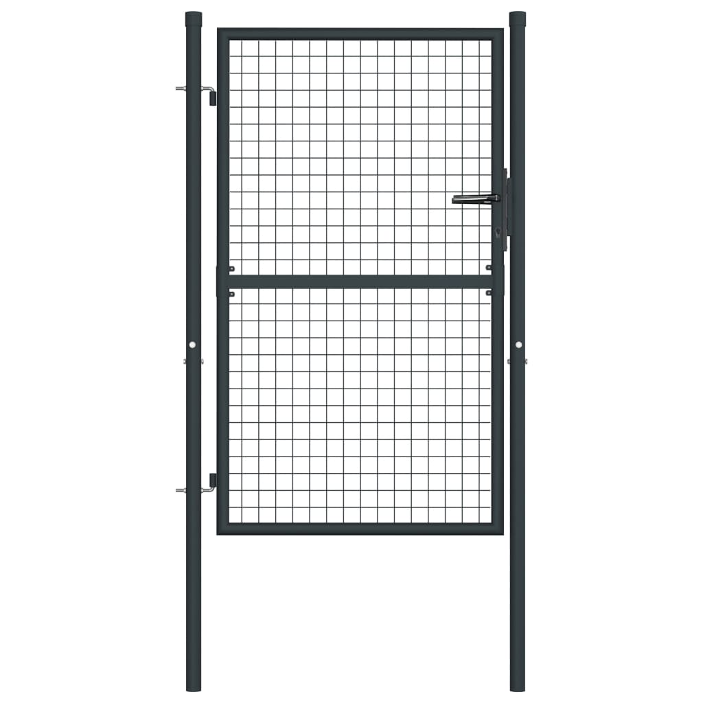 vidaXL Puerta de Malla de Jardín de Valla Acero Galvanizado Gris Dimensiones 100 x 125 cm,  100 x 175 cm,  100 x 200 cm y mas