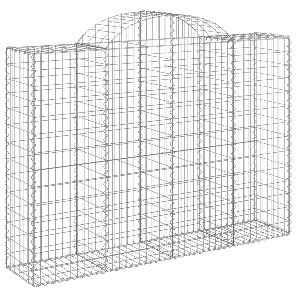 Pack 9 Vidaxl Cestas de Gaviones | Forma de Arco | Hierro Dimensiones 200x30x100/120cm