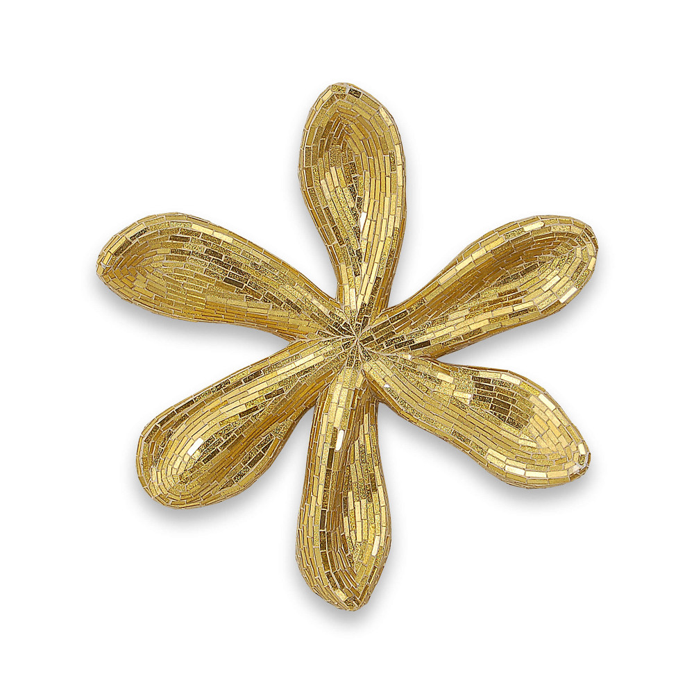 Escultura FLOR Grande Cristales Pared Color Dorado 51 x 48 x 8 cm - SpazioLuzio
