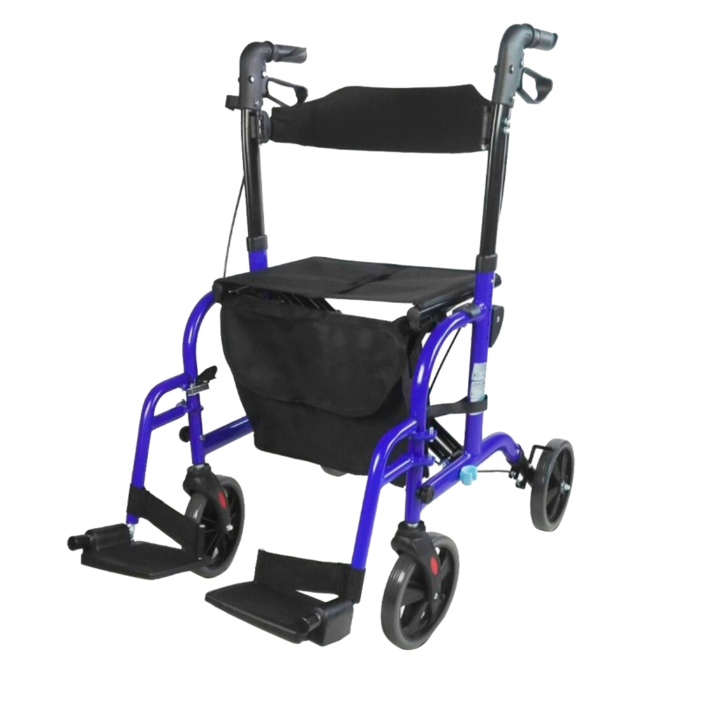 Mobiclinic Modelo Picasso Andador para mayores minusválidos adultos o ancianos rollator caminador andador aluminio ligero plegable con asiento y 4 ruedas azul