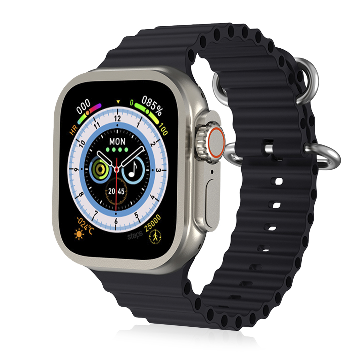 DAM. Smartwatch J68+ modos de deporte y sensores de salud, avisos de notificaciones y llamadas bluetooth. Corona multifunción. 5x1x5cm.