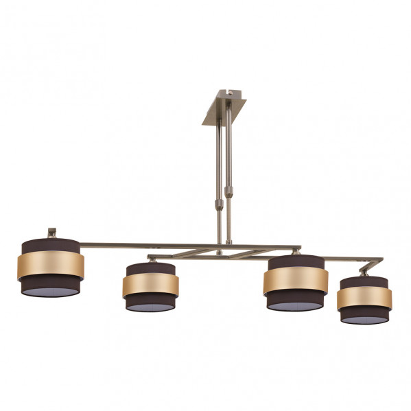 Lampara 4lp bremen cuero/marron-oro 4xe14 regx94x34 cm