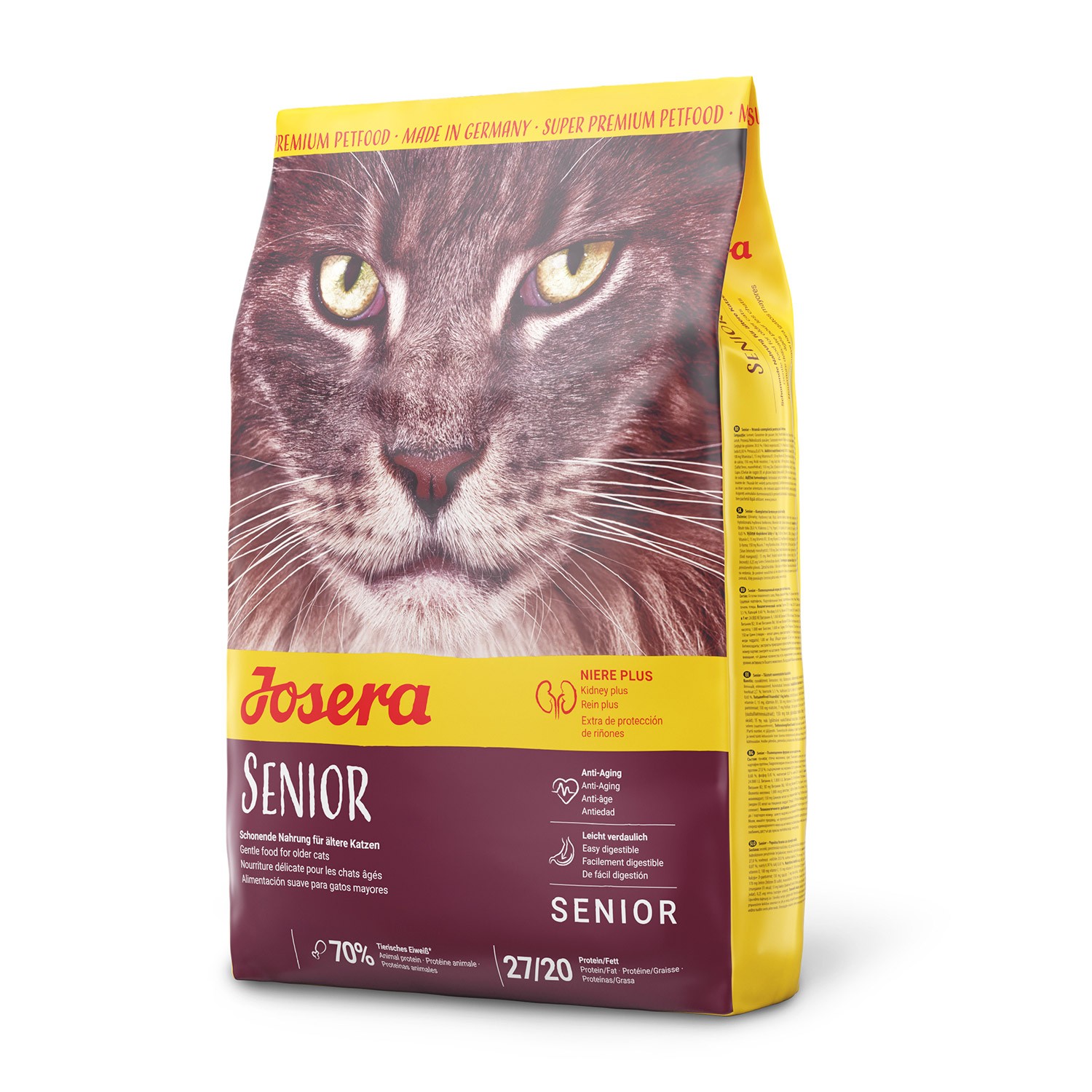 Pienso para Gatos Josera Senior - Alimento para Gatos Mayores - Bajo Contenido de Fósforo - 10 Kg