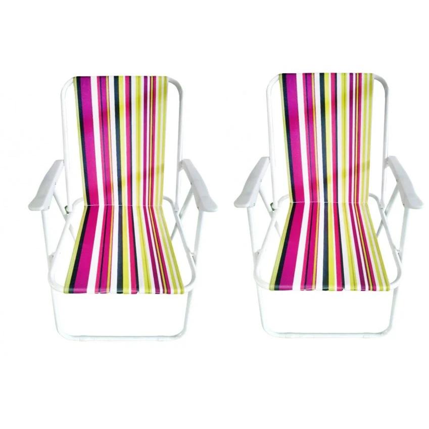 Pack de 2 Sillas de Playa Plegable Tumbona Silla playa portátil para Piscina Jardín Playa Aire Libre