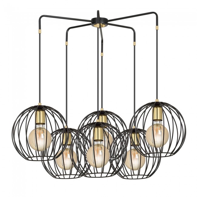 Wonderlamp Lámpara colgante Balora Negro (6 luces)