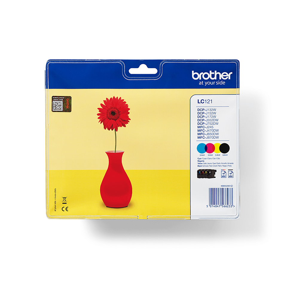 Brother LC-121VALBP Negro, Cian, Magenta, Amarillo LC121VALBP