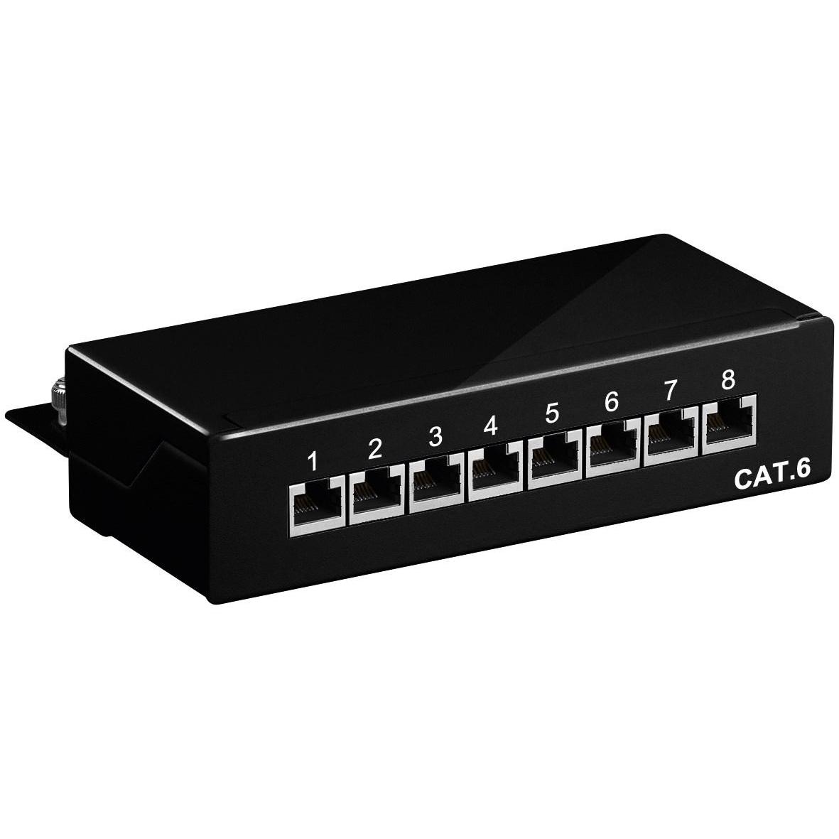Panel Parcheo Sobremesa Cat6 8p Ftp Negro 96105