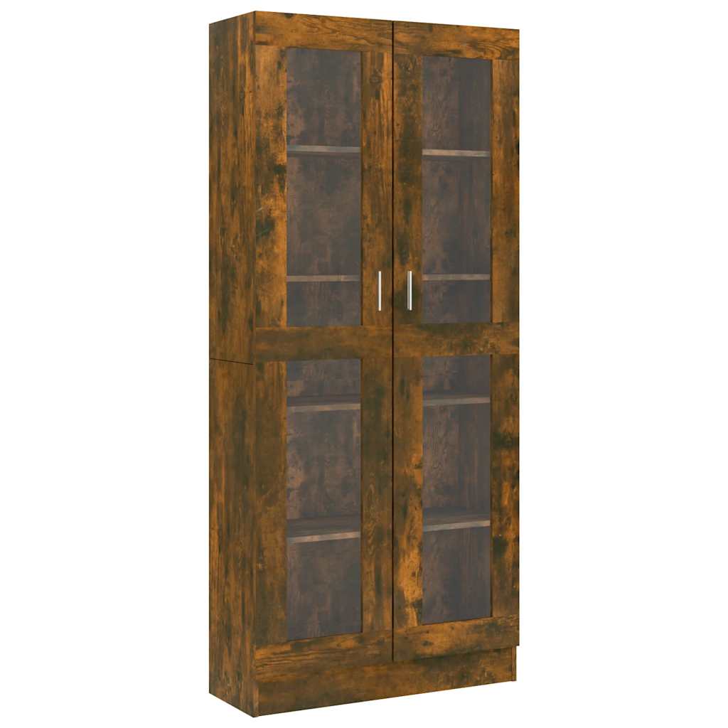 vidaXL Vitrina de madera de ingeniería 82,5x30,5x185cm Multicolor