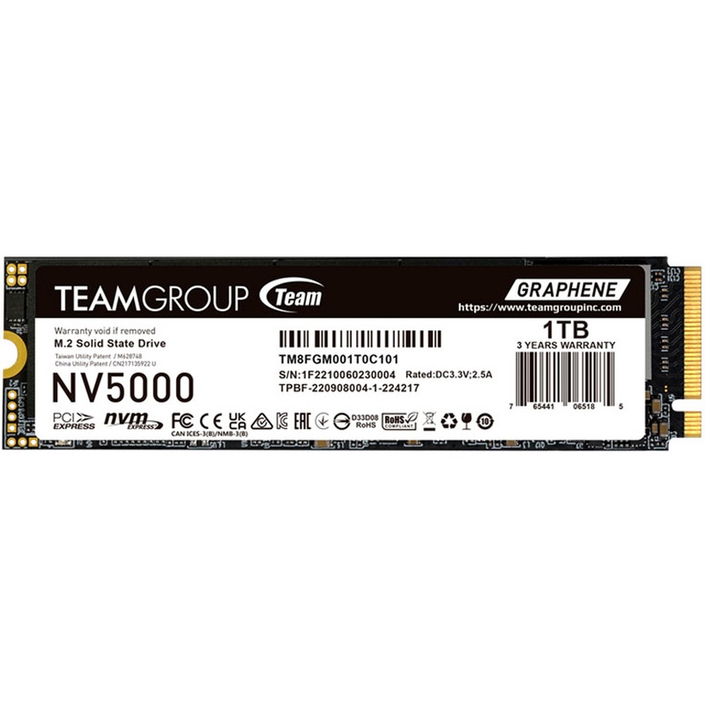Disco Duro Team Group NV5000 1TB M.2 SSD 4500 MB/s NVMe PCIe 4.0