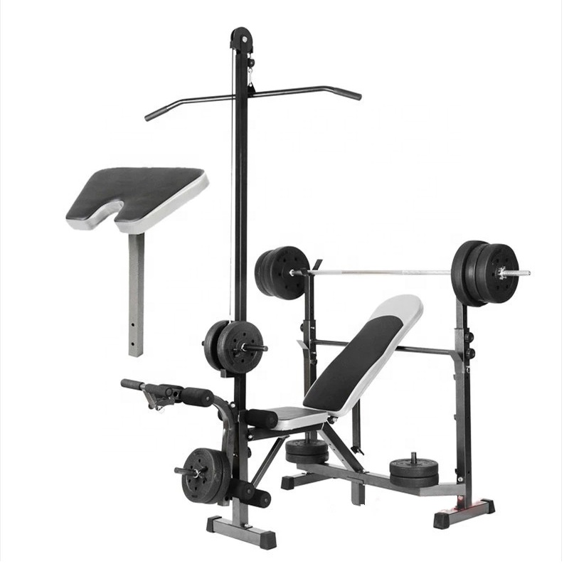 ALLINLIFE Banco de Musculación Multifuncional Inclinable para Entrenamiento Completo, Banca de Peso Ajustable Plegable Fitness Doméstico para Casa, Máx 150KG