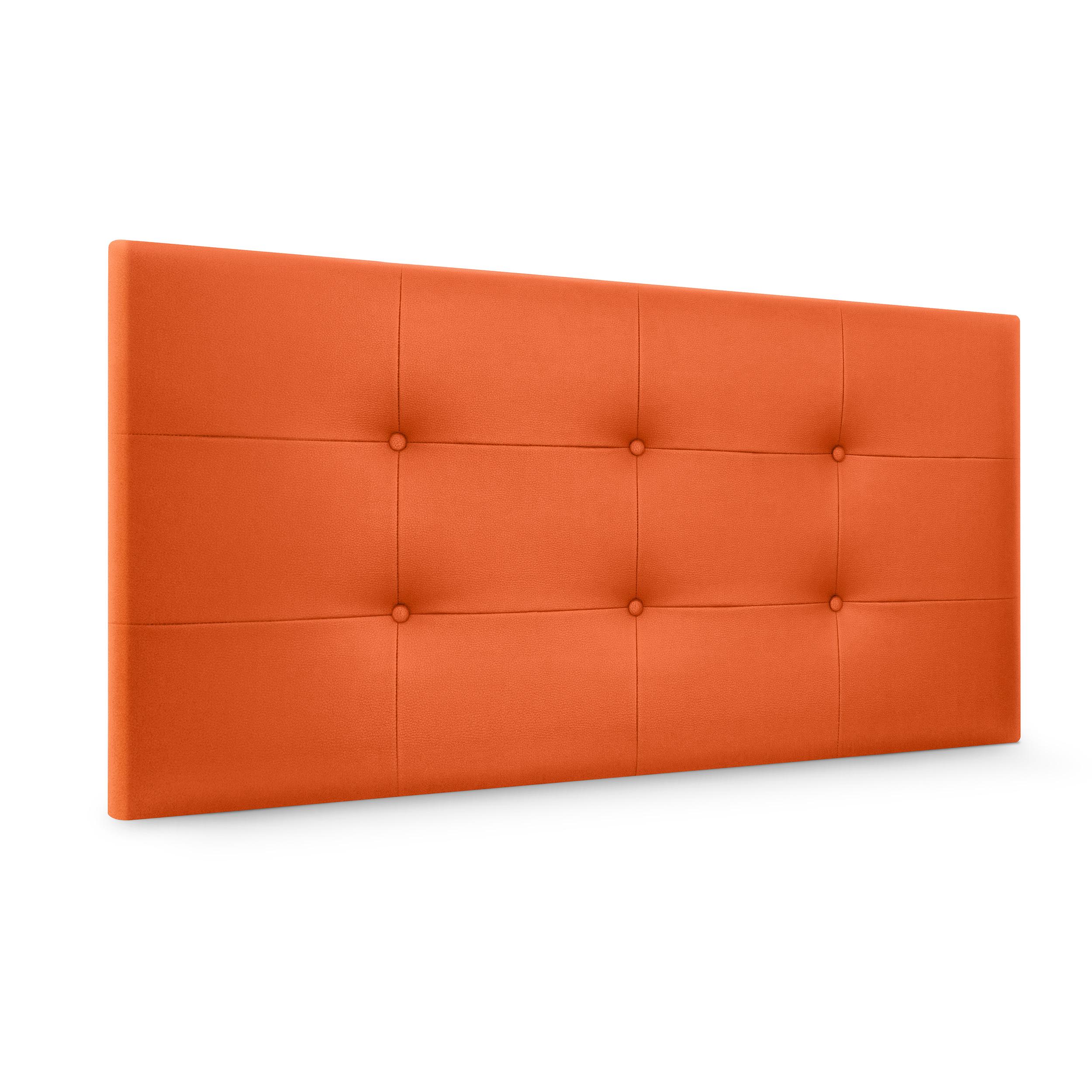 DHOME Cabecero Capitone Tapizado Polipiel o Tela Acualine con 8cm de Grosor Cabezales de Cama Acolchado Capitoné Cabeceros de Cama (Naranja Polipiel)