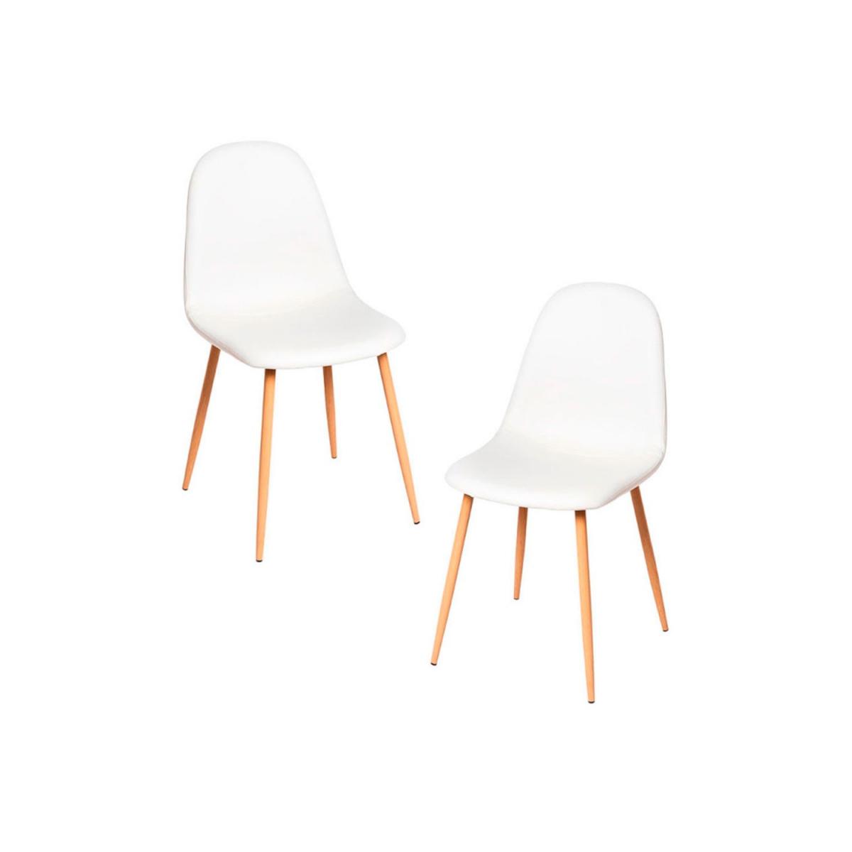 Regalos Miguel - Packs Sillas Comedor - Pack 2 Sillas Teok Polipiel - Blanco