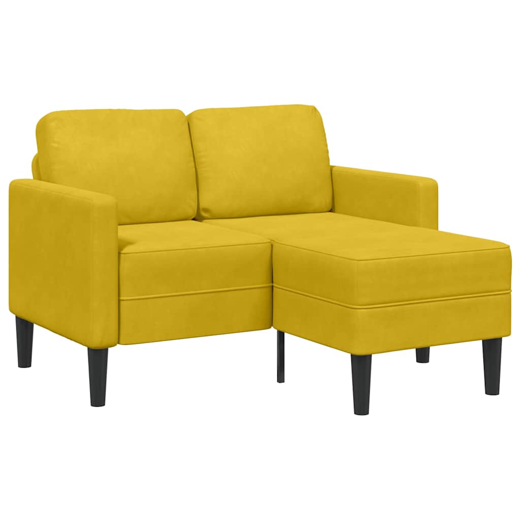 vidaXL Sofá 2 plazas con chaise longue en forma L amarillo 125 cm