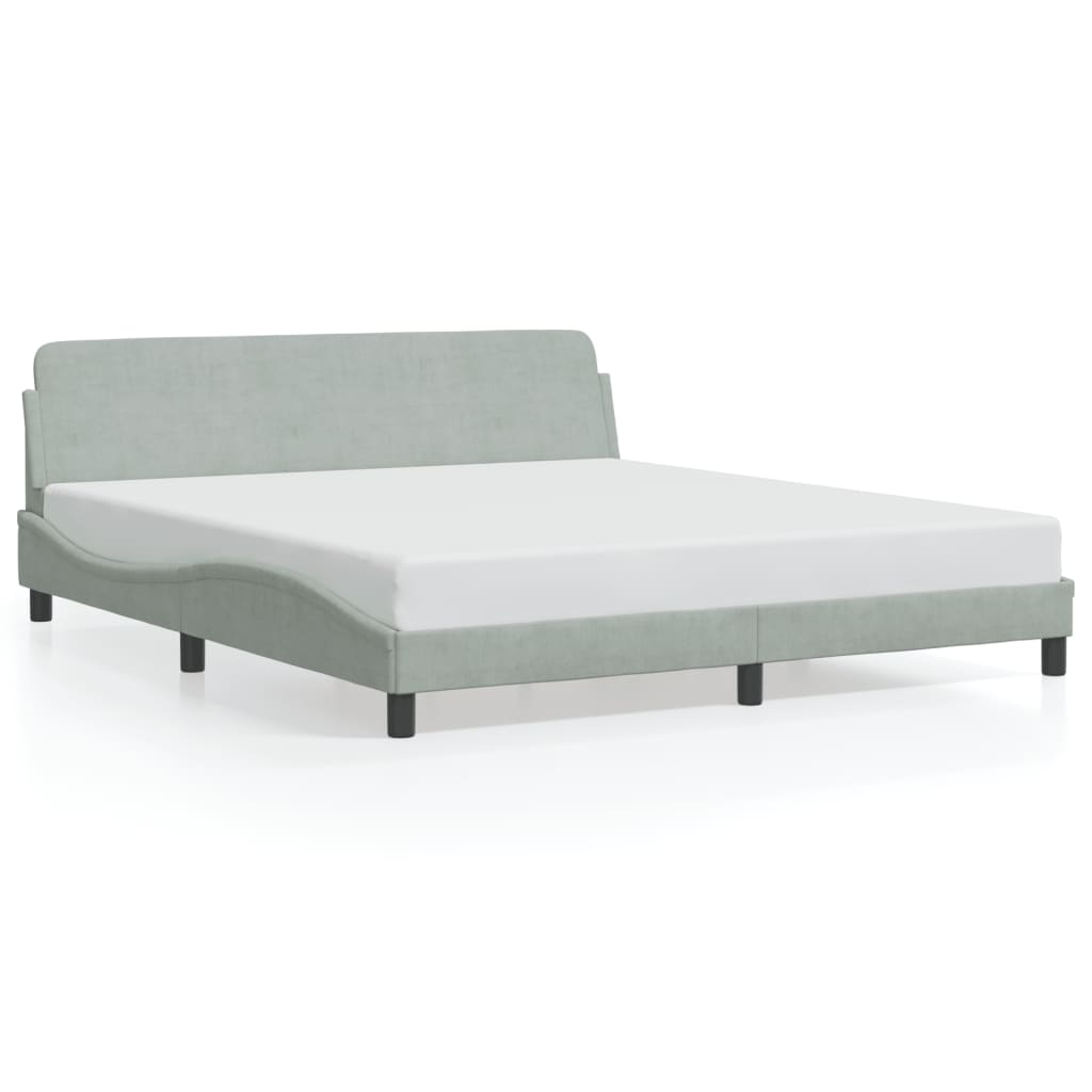 vidaXL Estructura de cama Dover terciopelo gris claro 180x200 cm