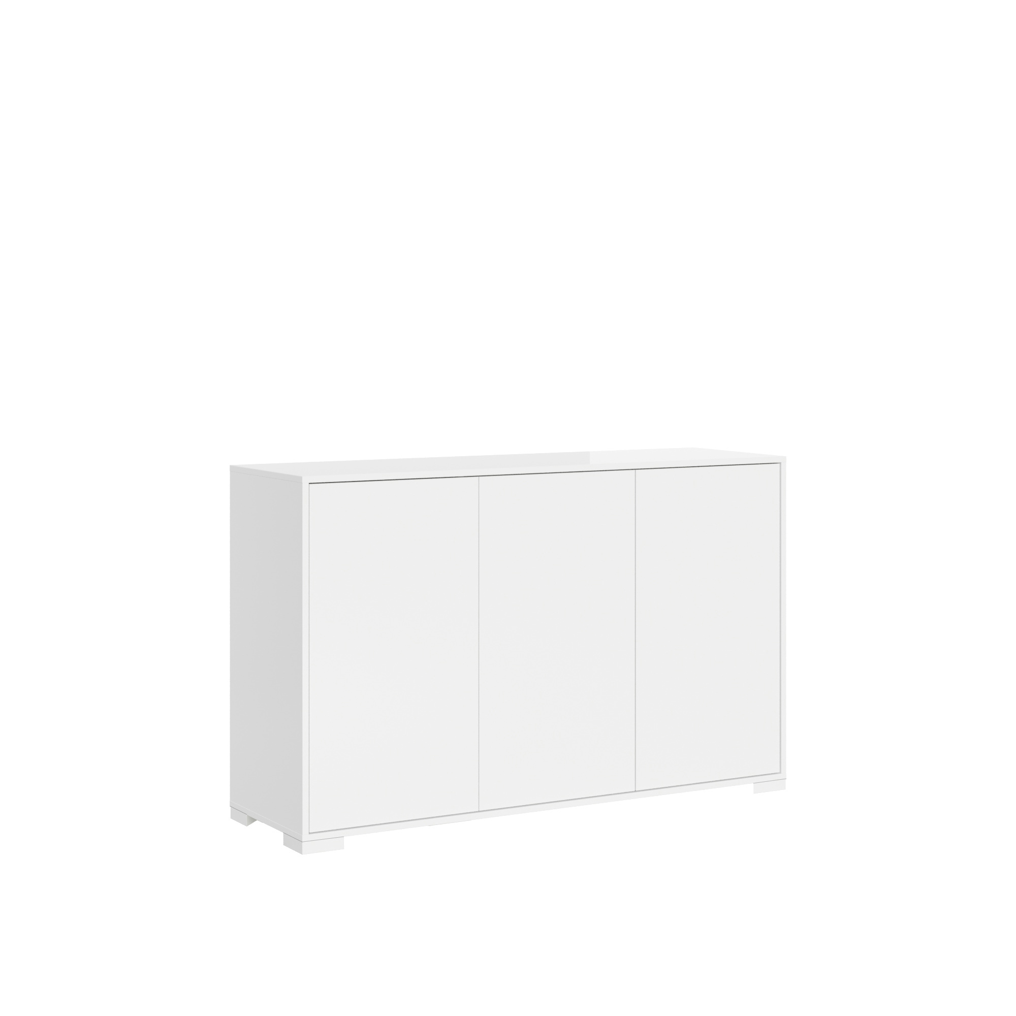 Aparador de 3 puertas 130x40x83 cm Lumina blanco brillo - Itamoby