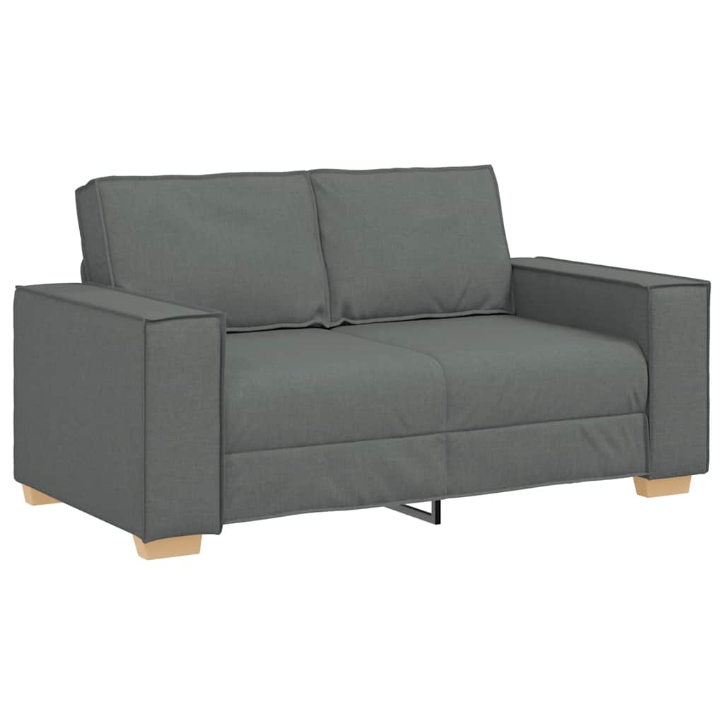 vidaXL Sofá de 2 plazas de tela gris oscuro, 160x78x84 cm