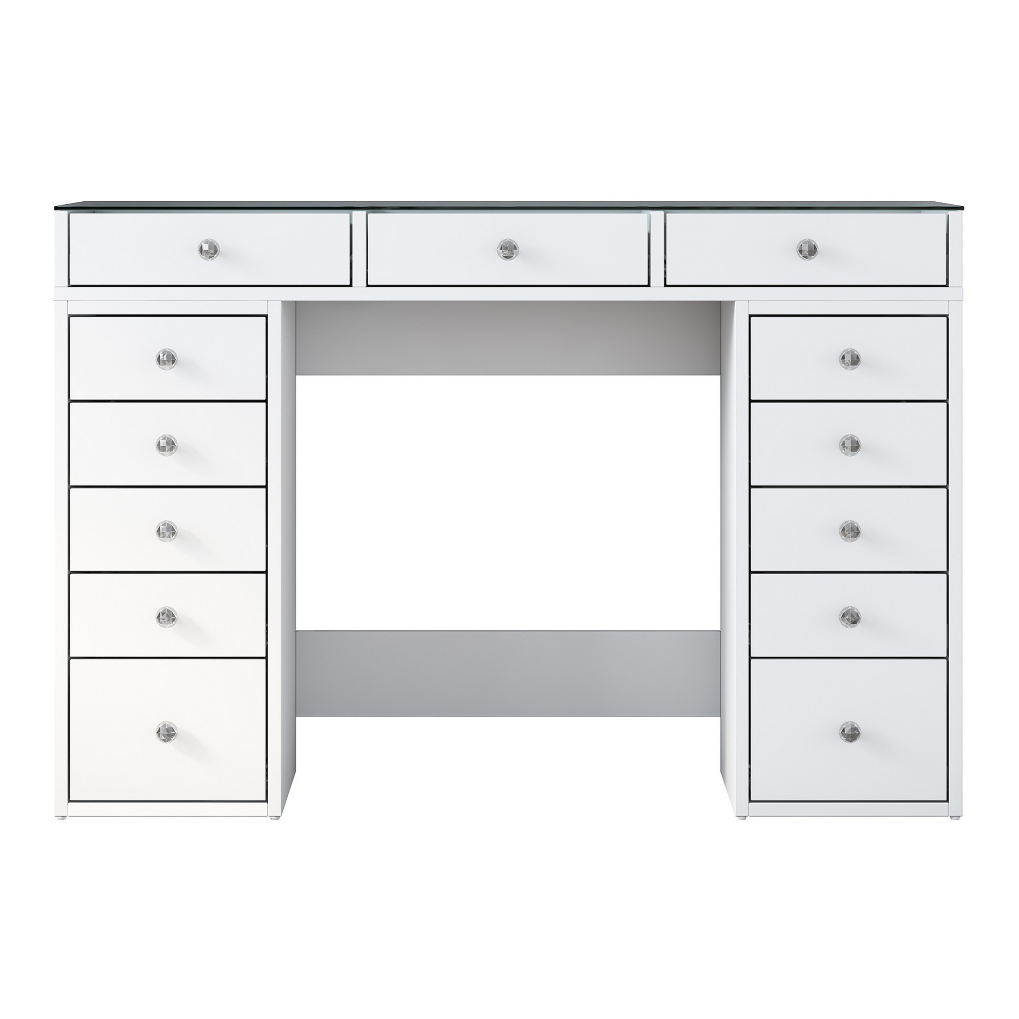 Habitat y Jardin - Tocador "Sina" con cajones de madera empotrados - 120 x 44 x 80 cm - Blanco
