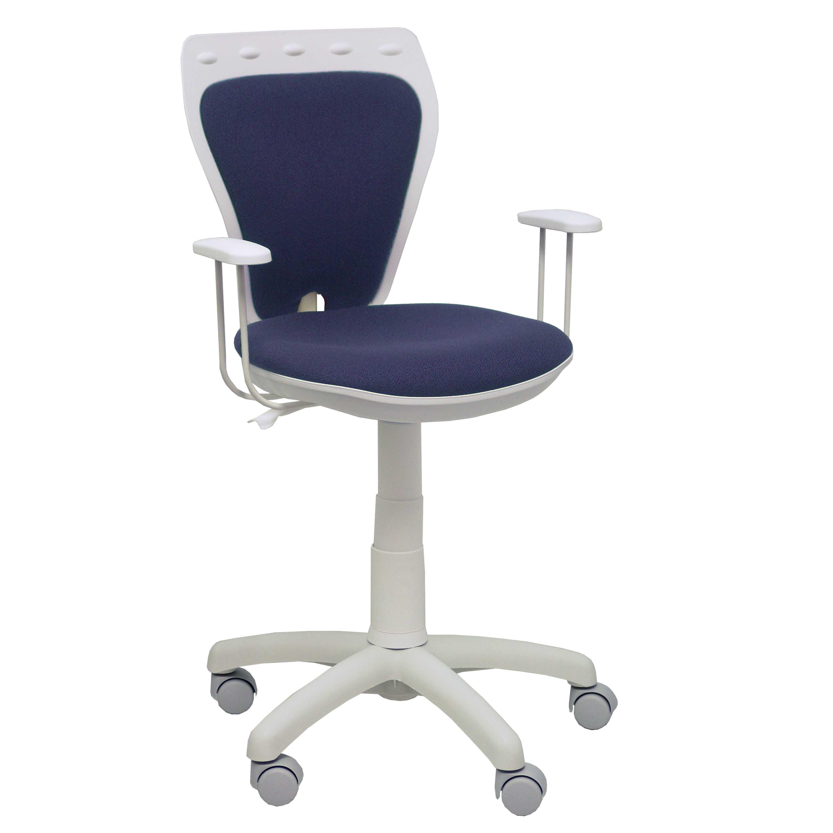 Piqueras Y Crespo Silla Juvenil Ergonómica Blanca con Brazos Regulable en Altura para Niños y Adolescentes