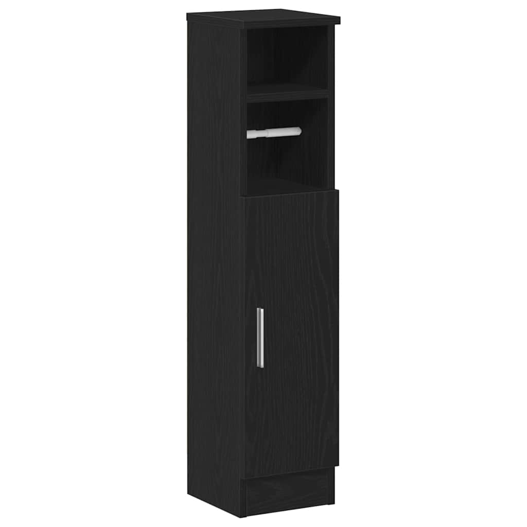 vidaXL Mueble de baño con portarrollos negro 20,5x22x90 cm