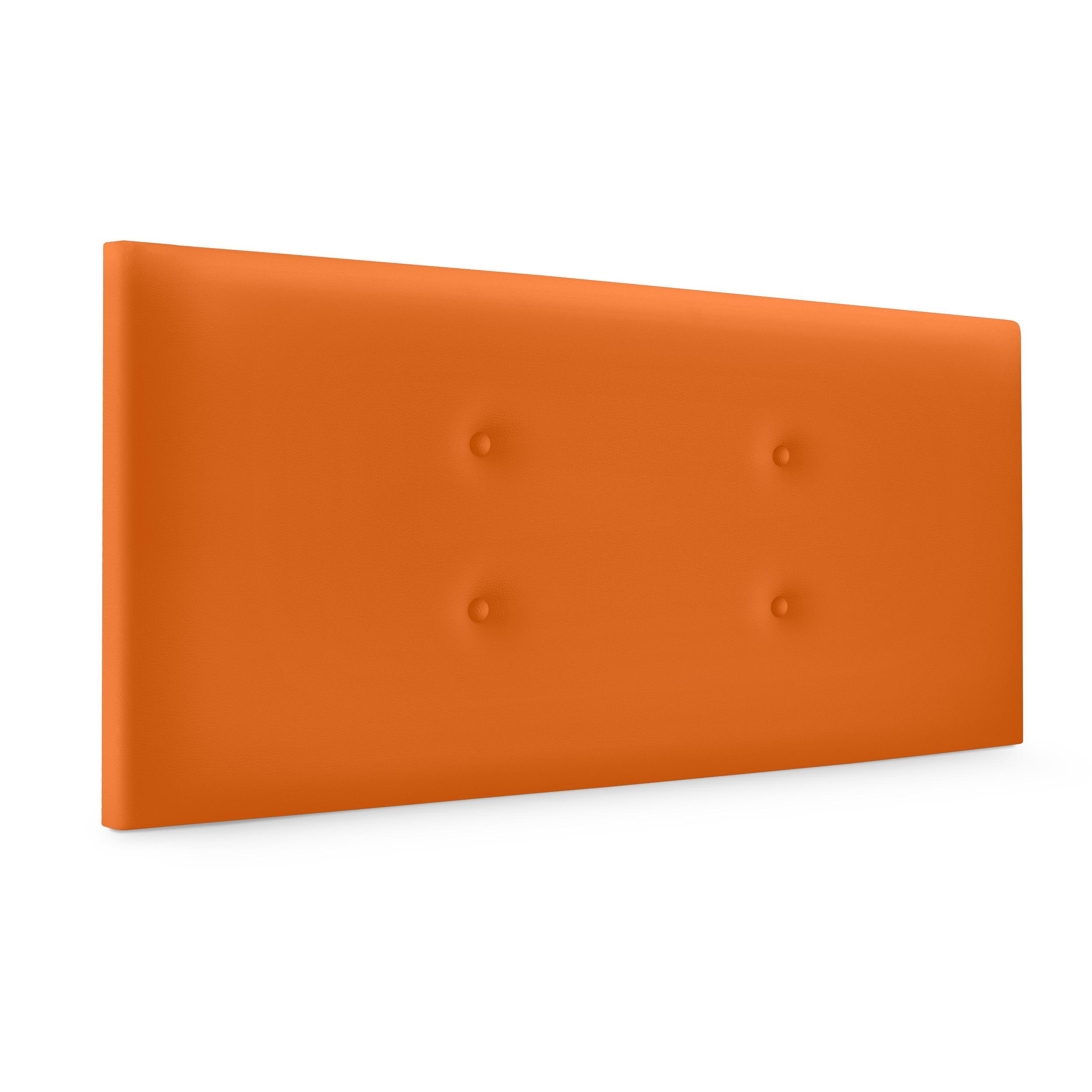 DHOME Cabecero de Polipiel o Tela Acualine con 2 Hileras de Botones Colores Cabezal Tapizado Cama Lujo (Naranja Polipiel)