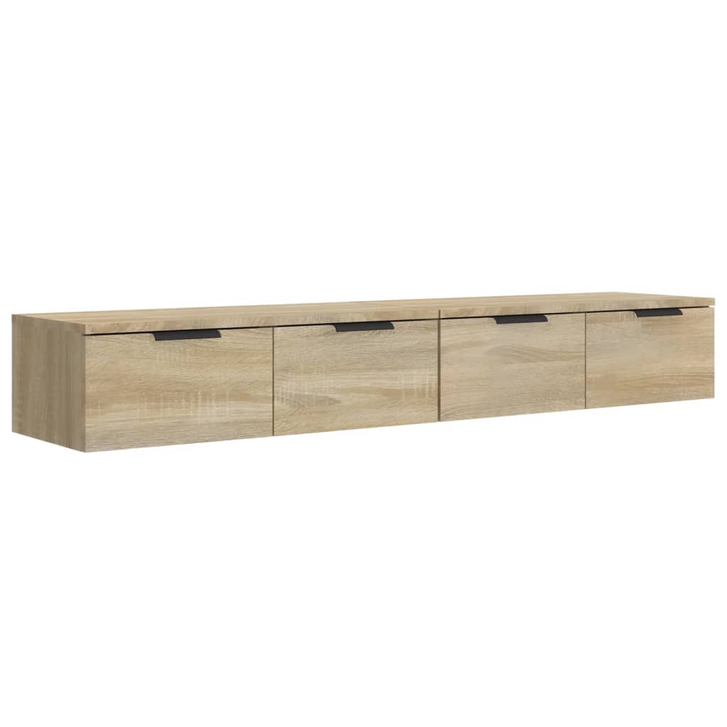 vidaXL Armarios de pared 2 uds contrachapada roble Sonoma 68x30x20 cm