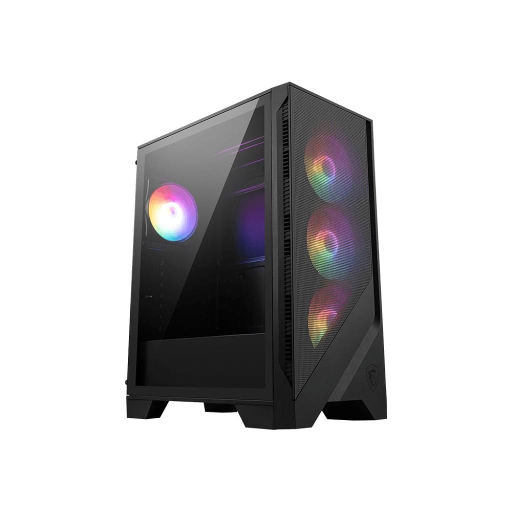 MSI - Caja de PC Gaming MAG FORGE 121A AIRFLOW ATX Midi Tower con 3 ventiladores RGB de 120 mm, flujo de aire optimizado, soporte para GPU hasta 33 cm y fuente de alimentación de 20 cm, color negro