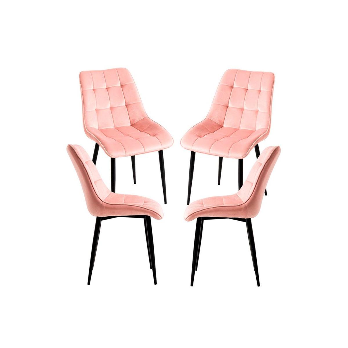 Regalos Miguel - Packs Sillas Comedor - Pack 4 Sillas Cade Terciopelo - Rosa