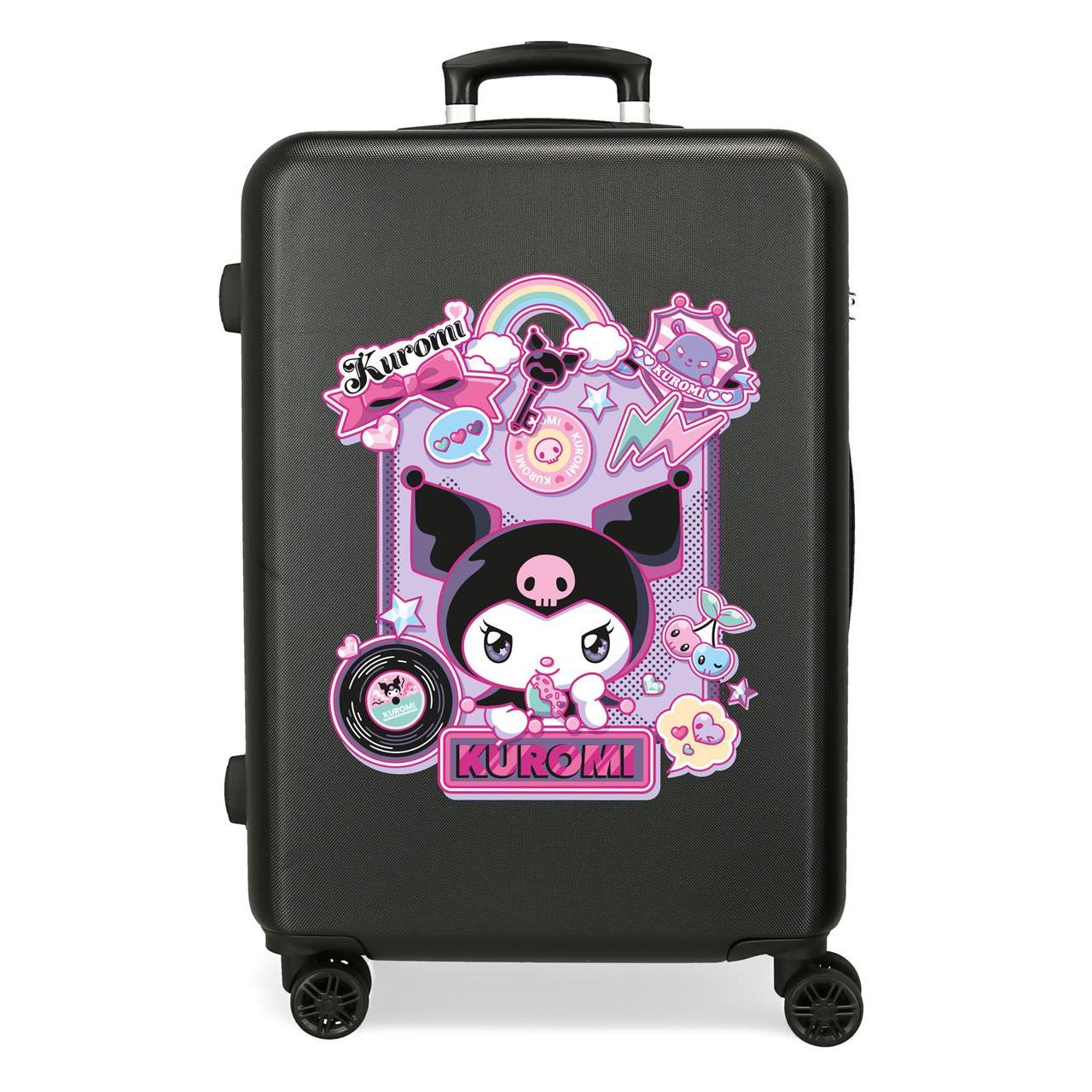 Maleta mediana Sanrio Kuromi ABS con capacidad de 68,77L Negro